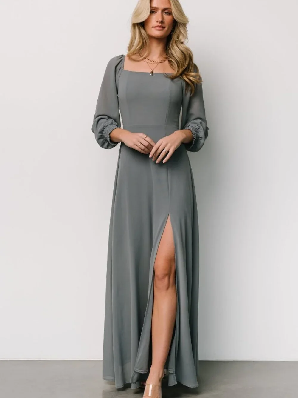 Baltic Born Giselle Maxi Dress | Dusty Blue Size LL (NEW IN BAG)